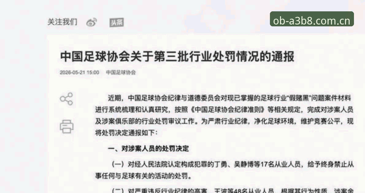 中国足协第三批禁足名单深度分析：65人受罚背后的足球乱象全面解析